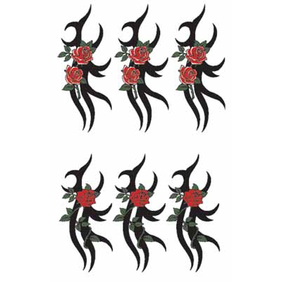 タトゥーシール 赤薔薇・トライバル タトゥーシール 赤薔薇・トライバル